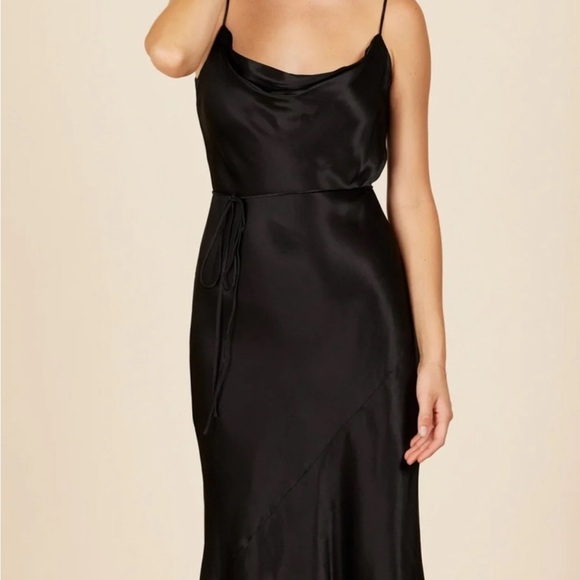 Waldorf Dress in black satin - Picture 2 of 2